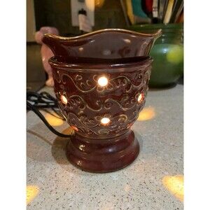 Scentsy red glazed ceramic large wax warmer burner